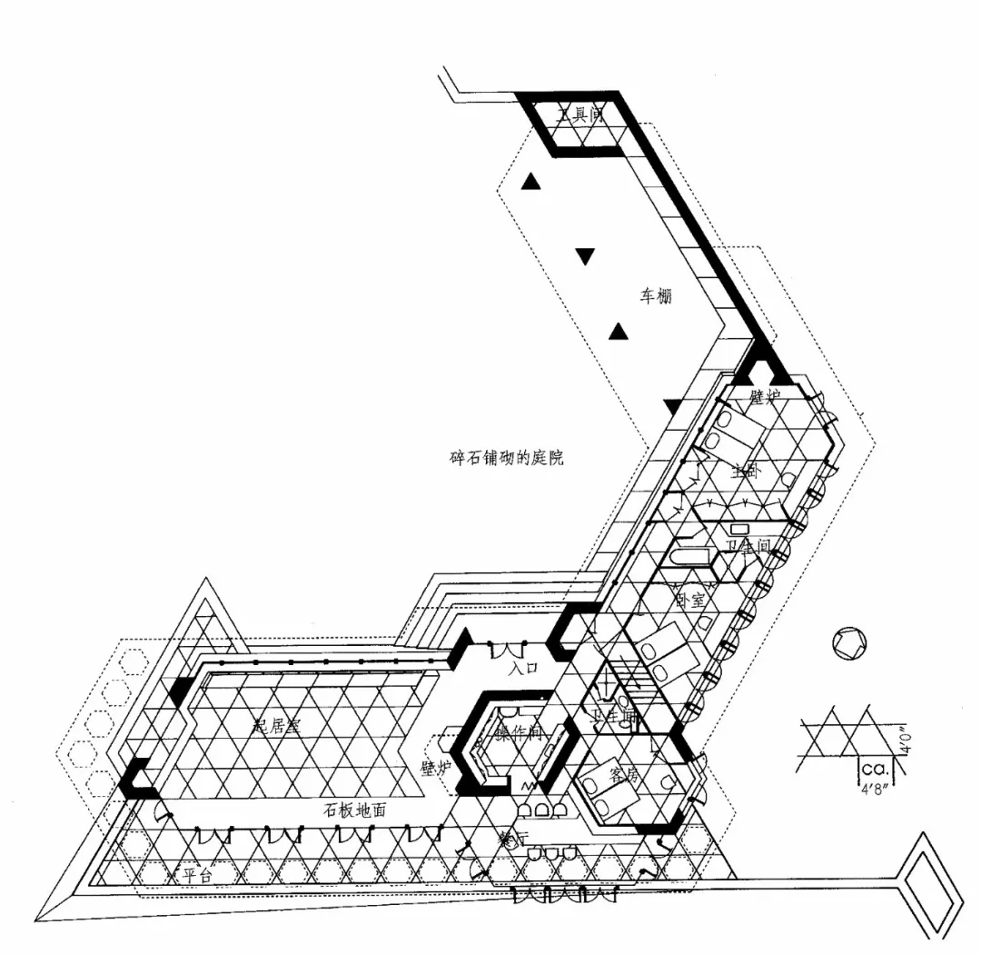 赖特建筑作品平面图图片