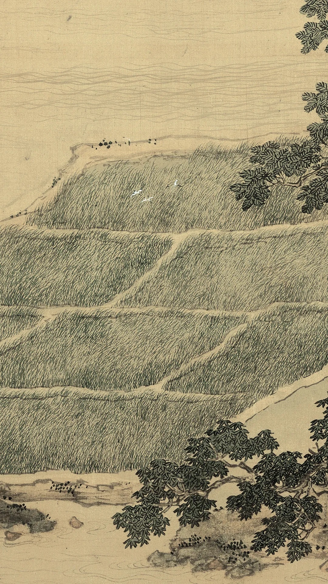 中国画-明 仇英《莲溪渔隐图》