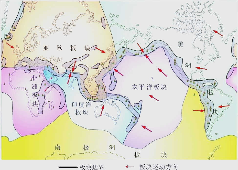 板块构造理论揭示,地球的岩石圈并非铁板一块,而是被海沟,海岭等大