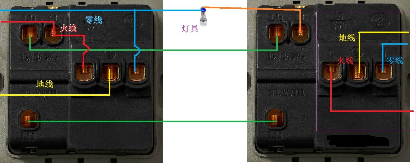 房间一灯二开关图片