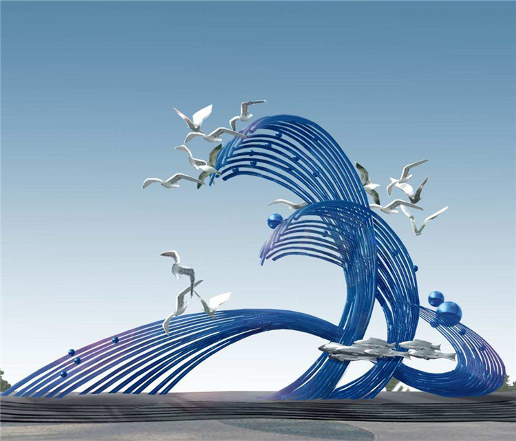 不锈钢浪花雕塑,从自然中汲取灵感,雕塑文化的传承和精神象征