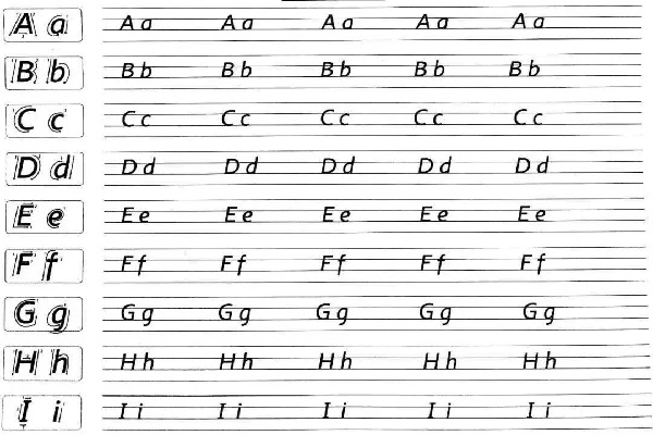 英语衡水体26个字母