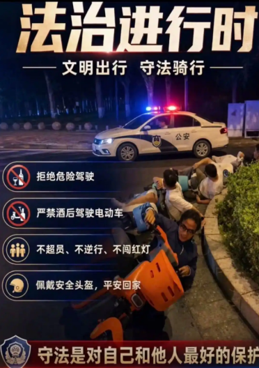 4名男子用共享电单车模仿张雪机车拍压弯走红 警车恰好经过戏剧性直接拉满