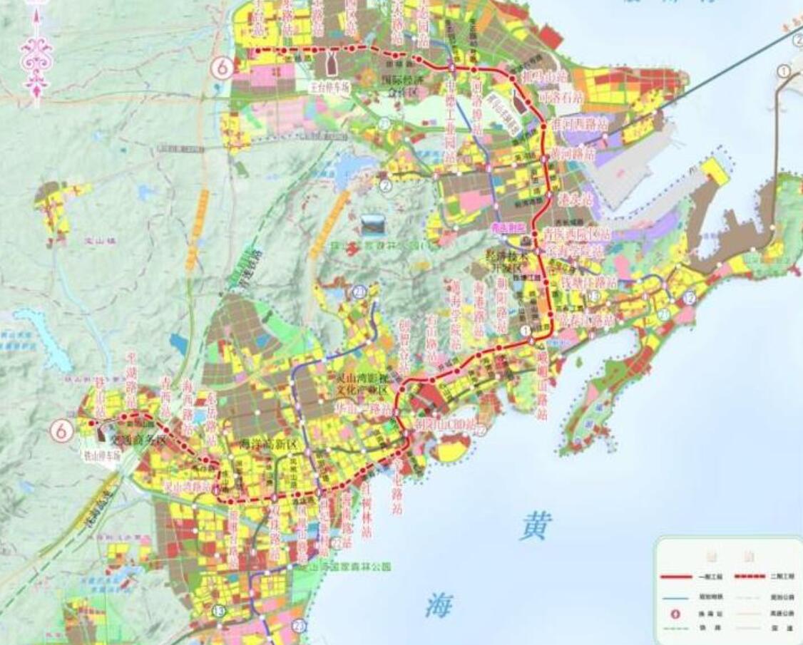 青岛地铁6号线一期设换乘站7座,工程又有新进展