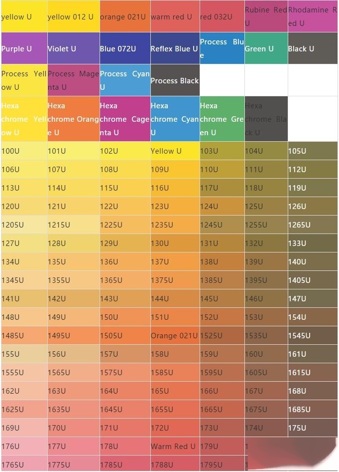 潘通色卡c卡对照表图片