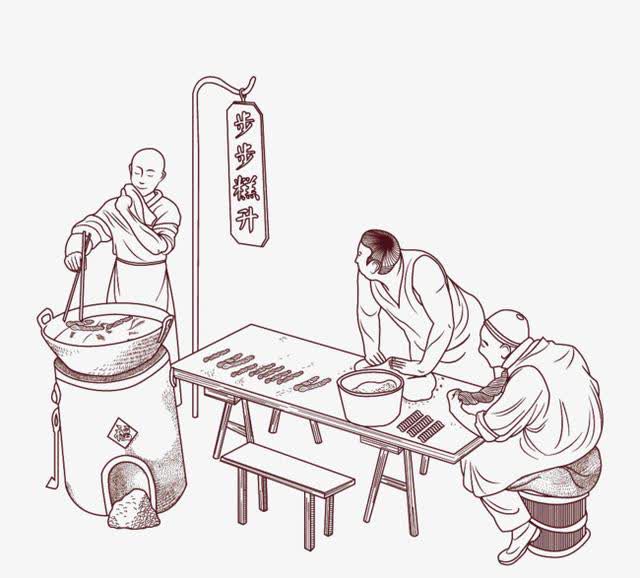 古代小摊简笔画图片