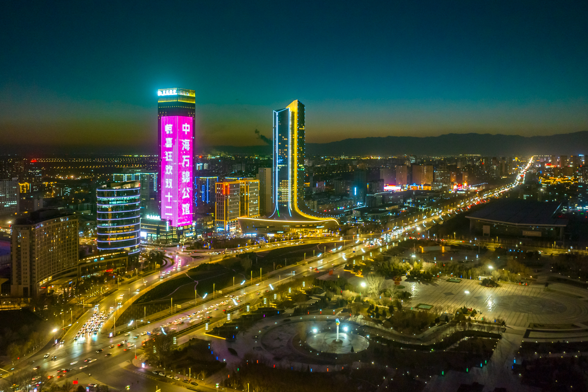 银川夜景图片 真实图片