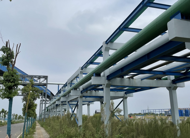 姚家港化工园区企业污水管架输送工程正式投入使用!