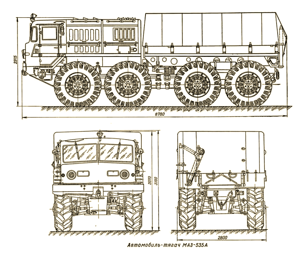 maz-535重型牵引车:苏联四轴越野卡车的开山之作,展现"暴力美学"的