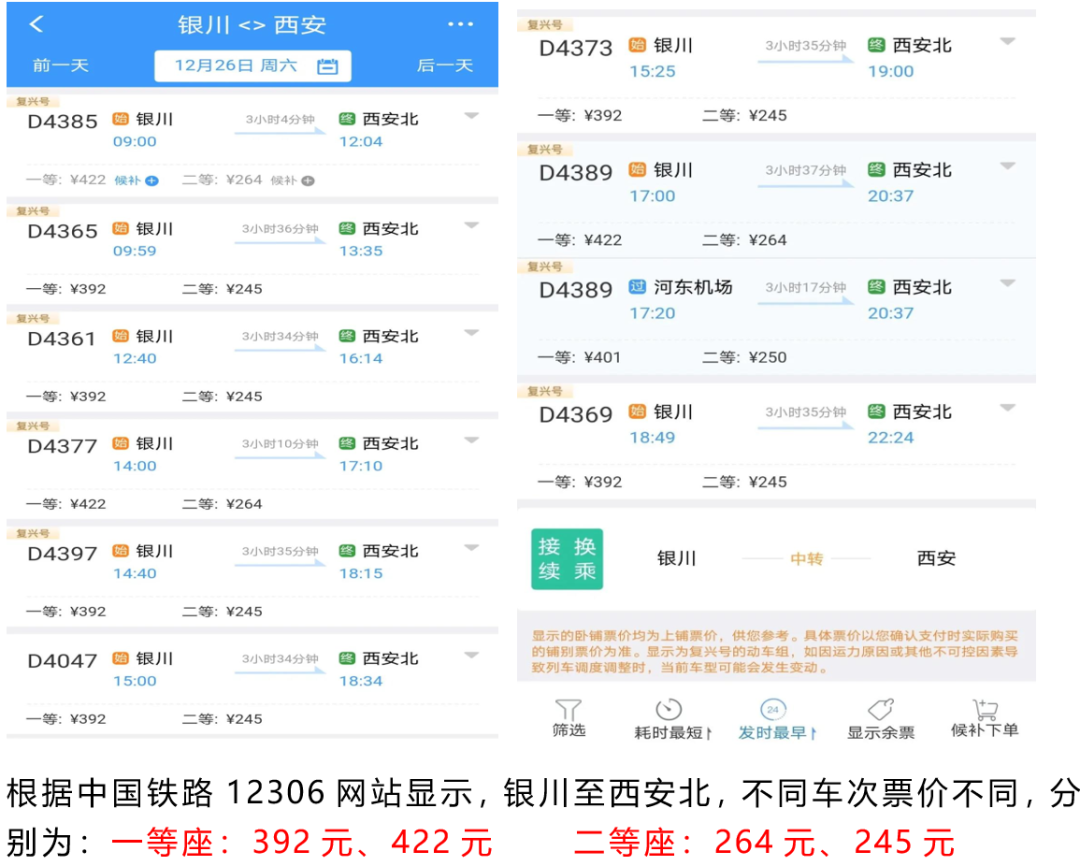 最新,銀西高鐵票價消息