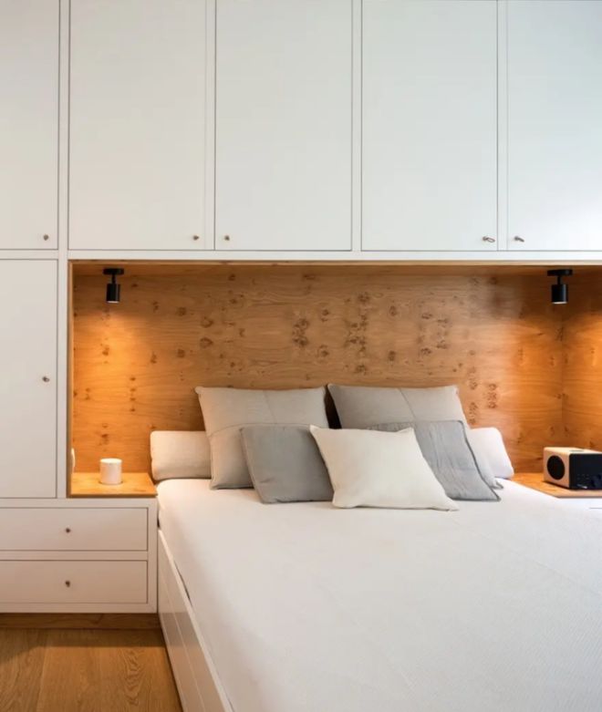 为了多赚3㎡,买啥床头柜?连着衣柜连着床,给小户型省地又实用!