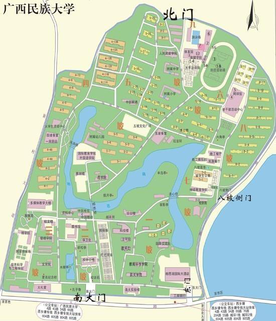 广西民族大学东区地图图片