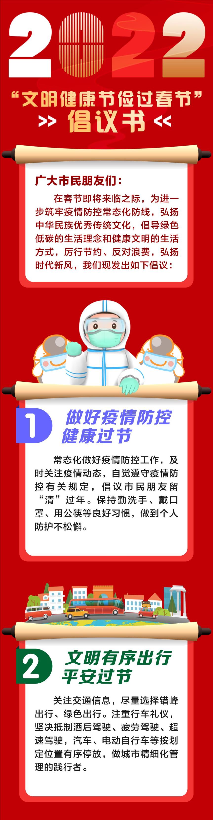 "文明健康节俭过春节"倡议书