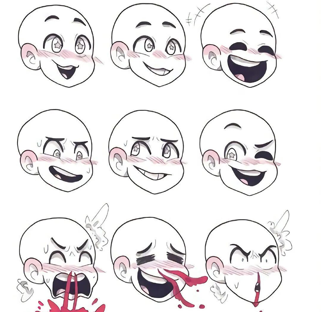 「绘画参考」画师alley wong的众多丰富夸张表情参考