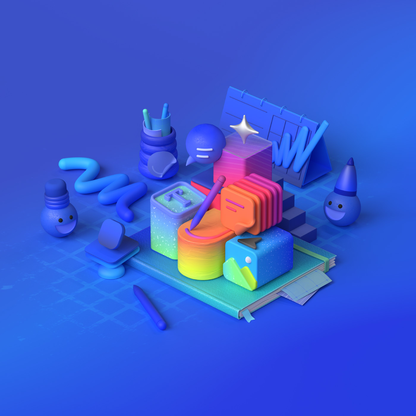 4d风格设计作品!立体感-平面设计