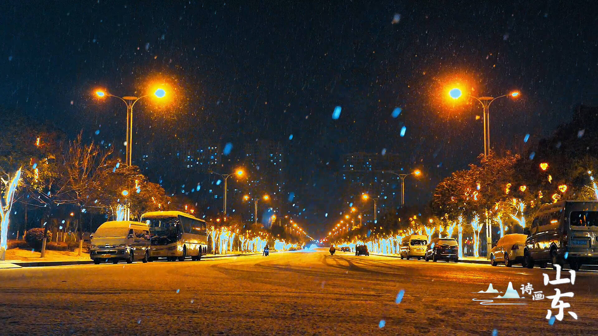 傍晚雪景 最美图片