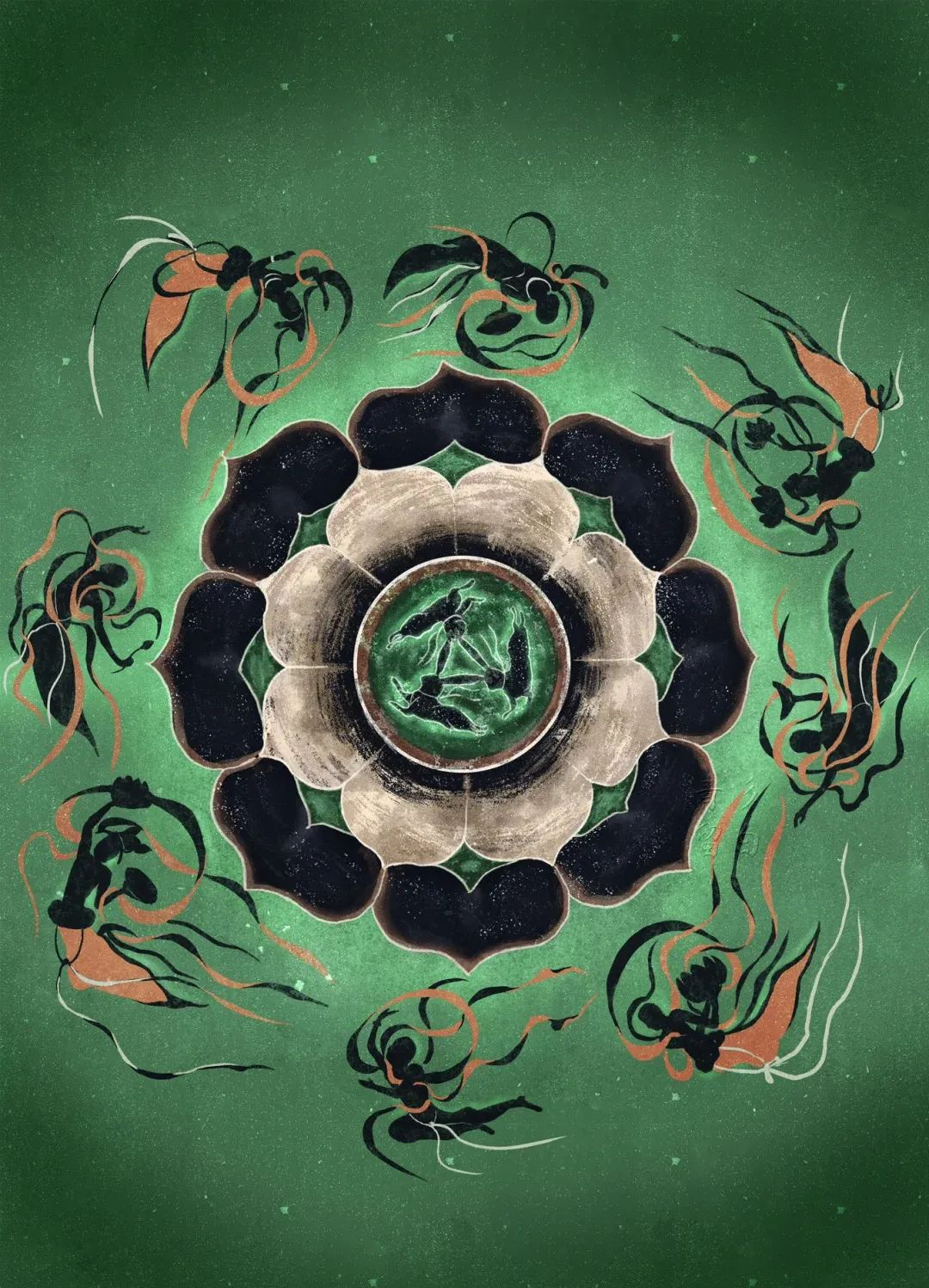 敦煌壁画中的独特图案:三兔共耳纹的视觉与寓意探析