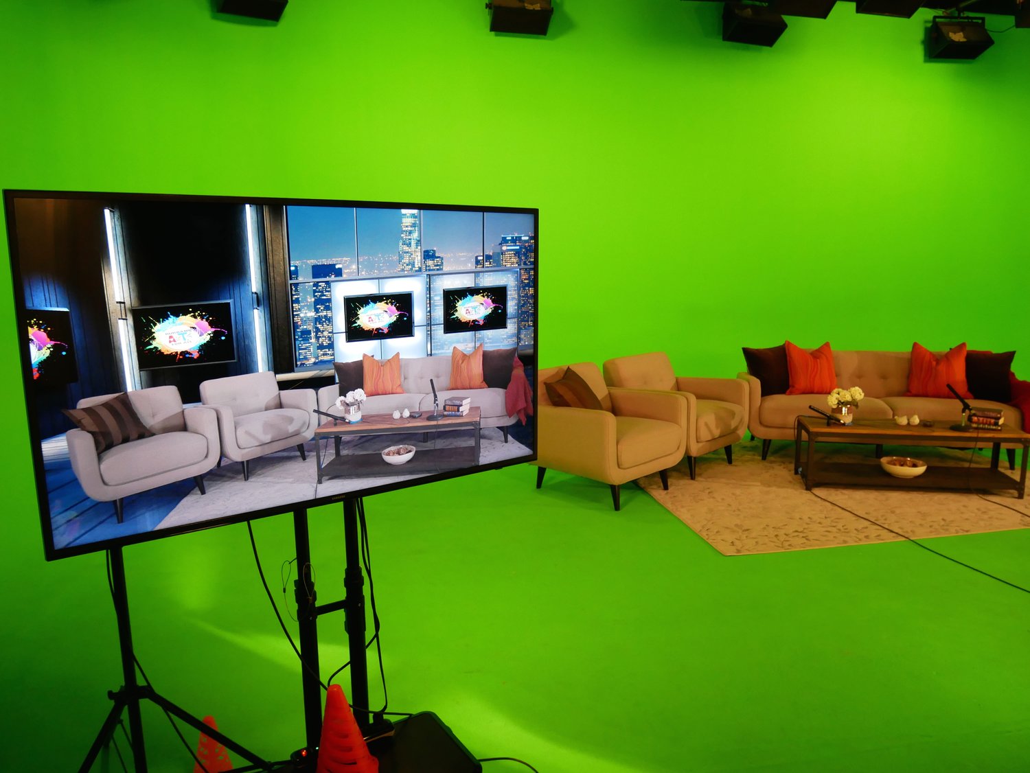 zoom腾讯会议直播「会议海外连线直播」北京绿幕影棚直播间出租