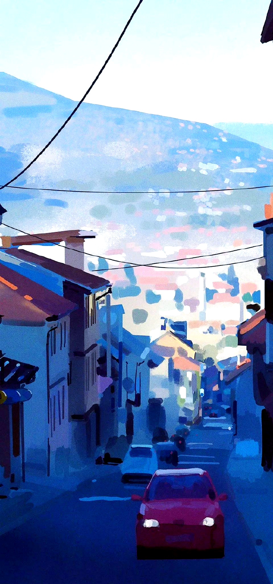 油画中的城市风景,如清风拂面,带来生活新体验