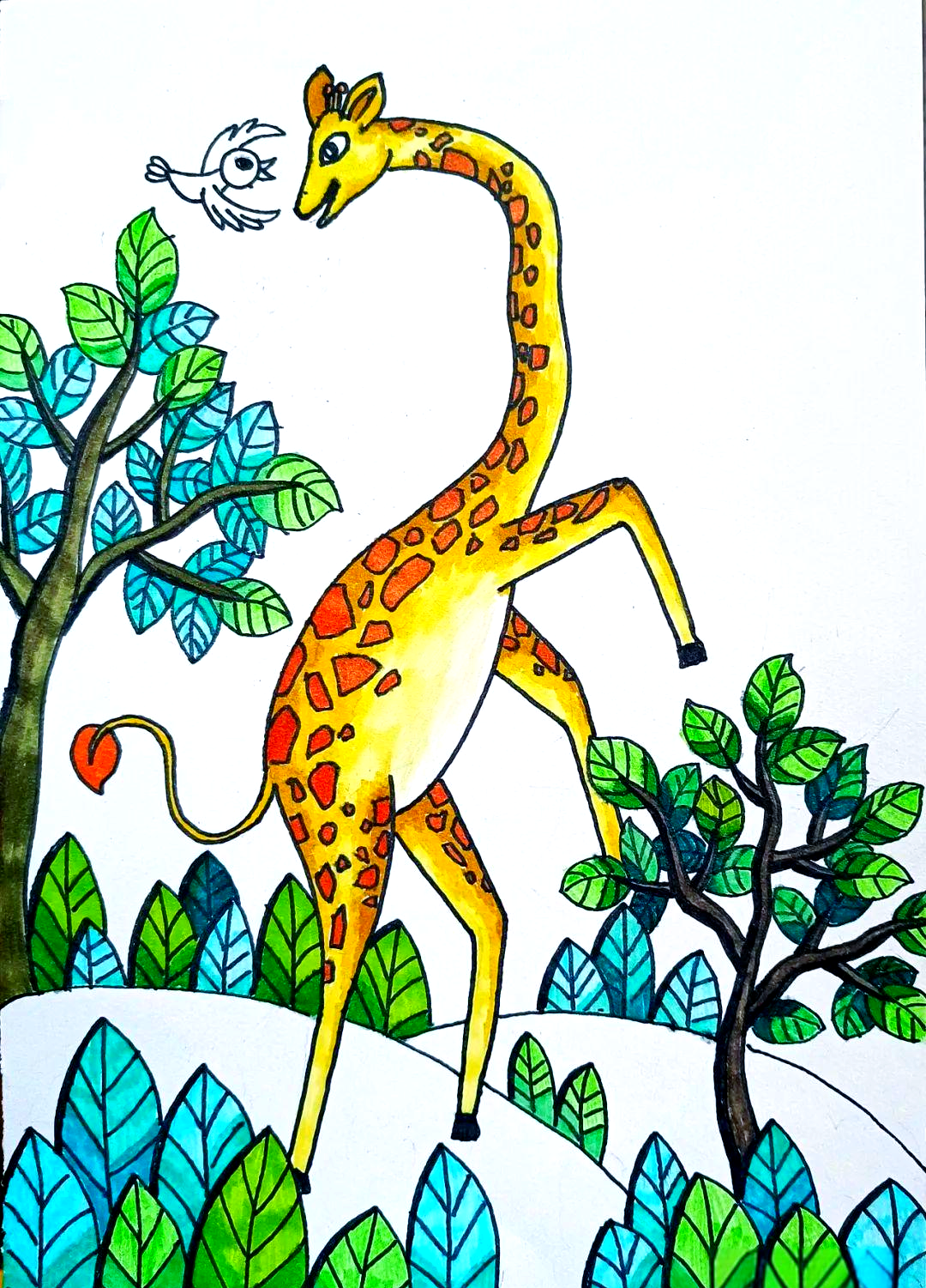 长颈鹿的优雅舞蹈