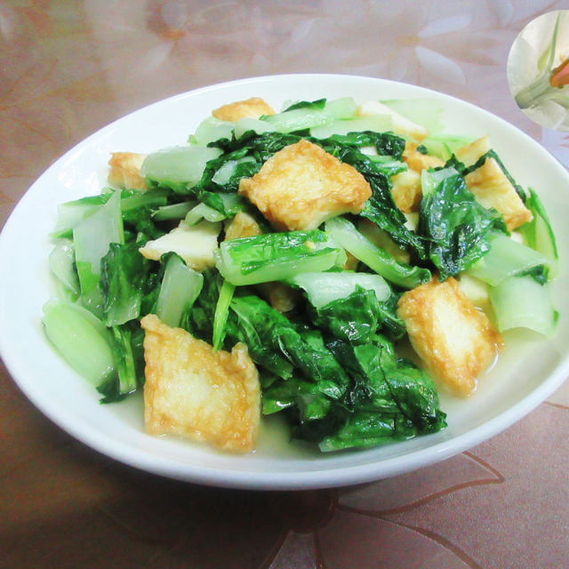 鱼豆腐炒毛毛菜,简单快手,清淡鲜美