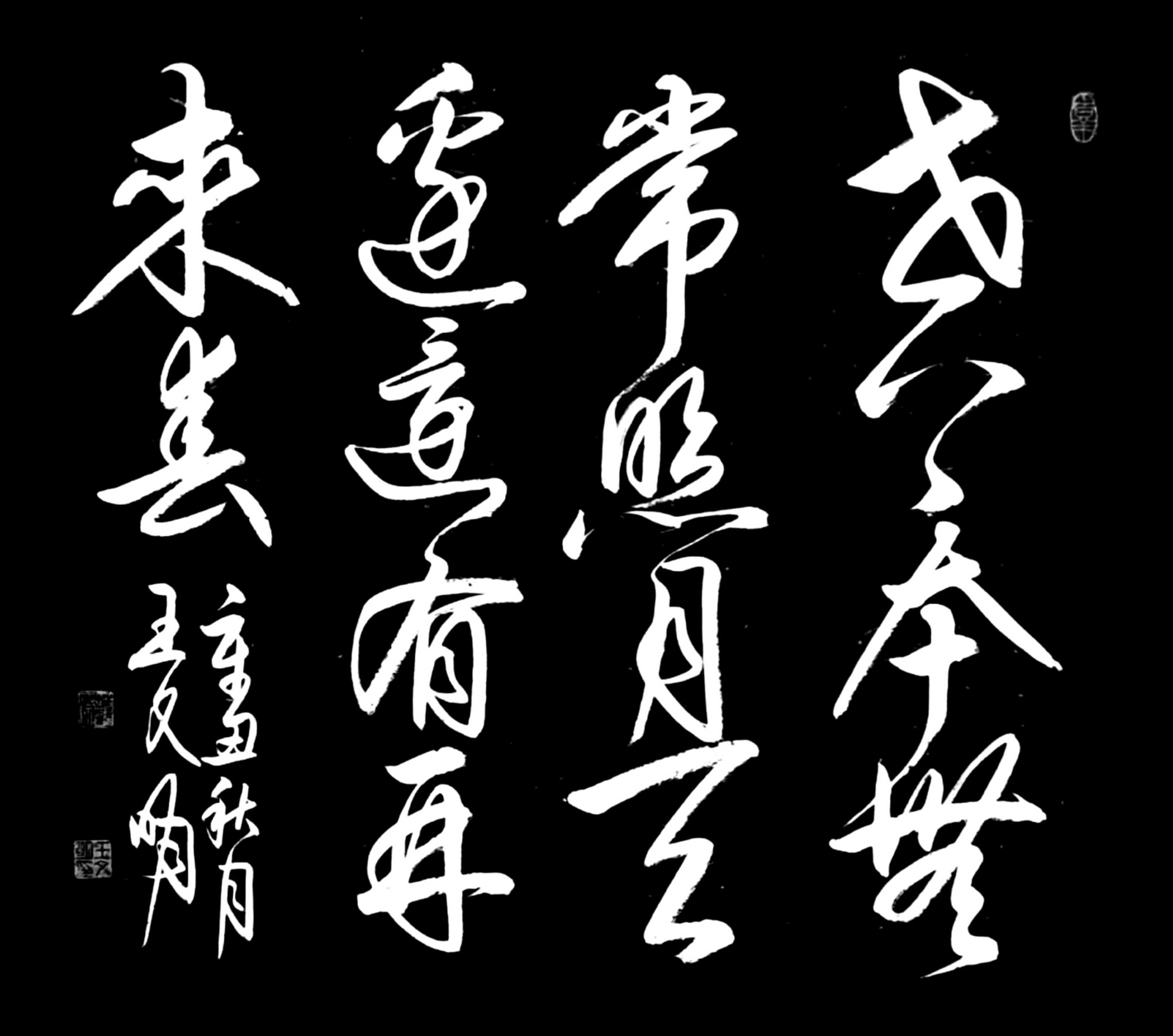 王文明书法欣赏:世上本无常照月,天边还有再来春