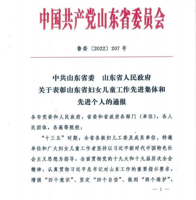 省委省政府表彰通报！