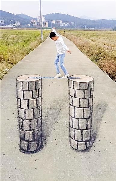 现实版"神笔马良"与他的3d立体画