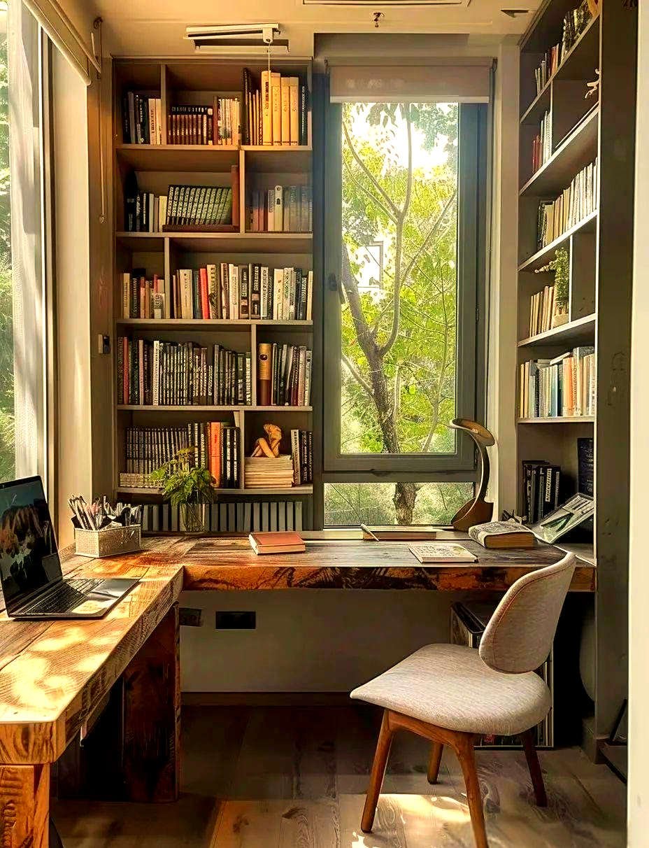 打造你的理想书房,老榆木书架定制服务