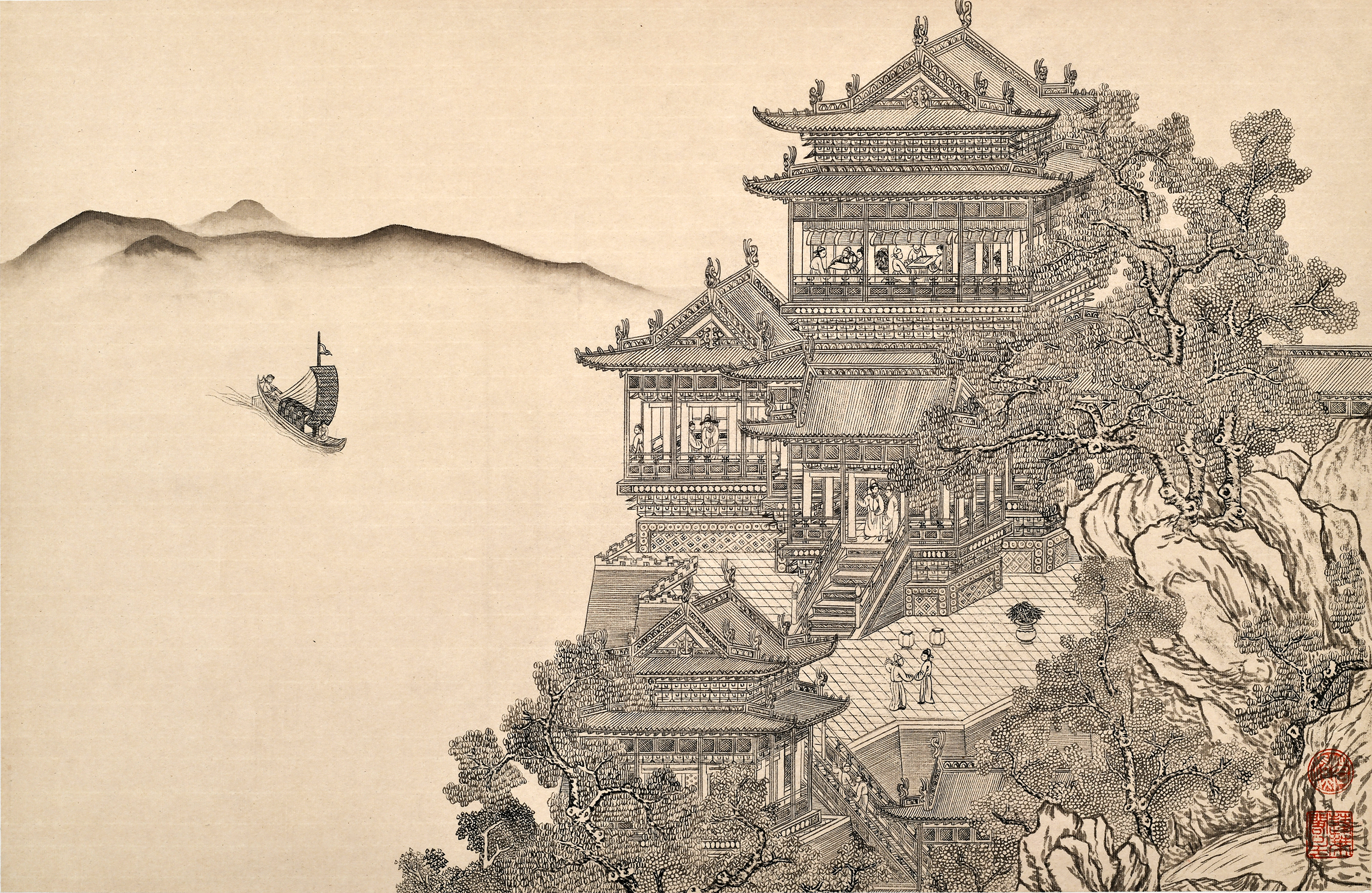 非物质文化遗产传承人王健界画创作