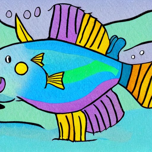 彩虹鱼简笔画 彩色图片
