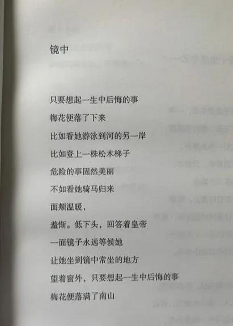 之前读到张枣一句很有名的诗:  只要想起一生中后悔的事,梅花便落满了