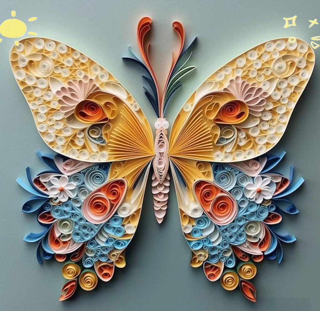 纸艺卷轴中的蝴蝶:艺术与自然的奇妙结合