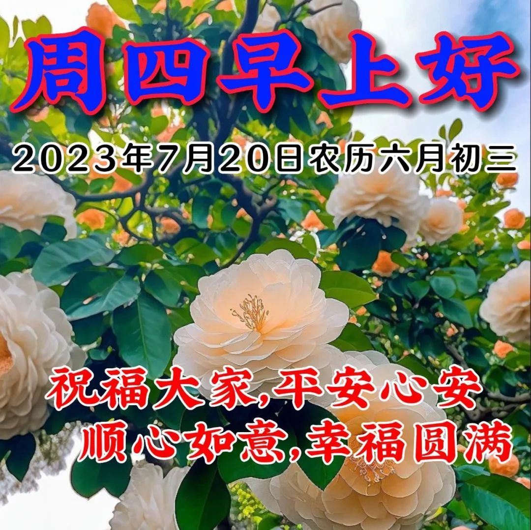 7月20日週四早上好祝福圖片早安問候語短句