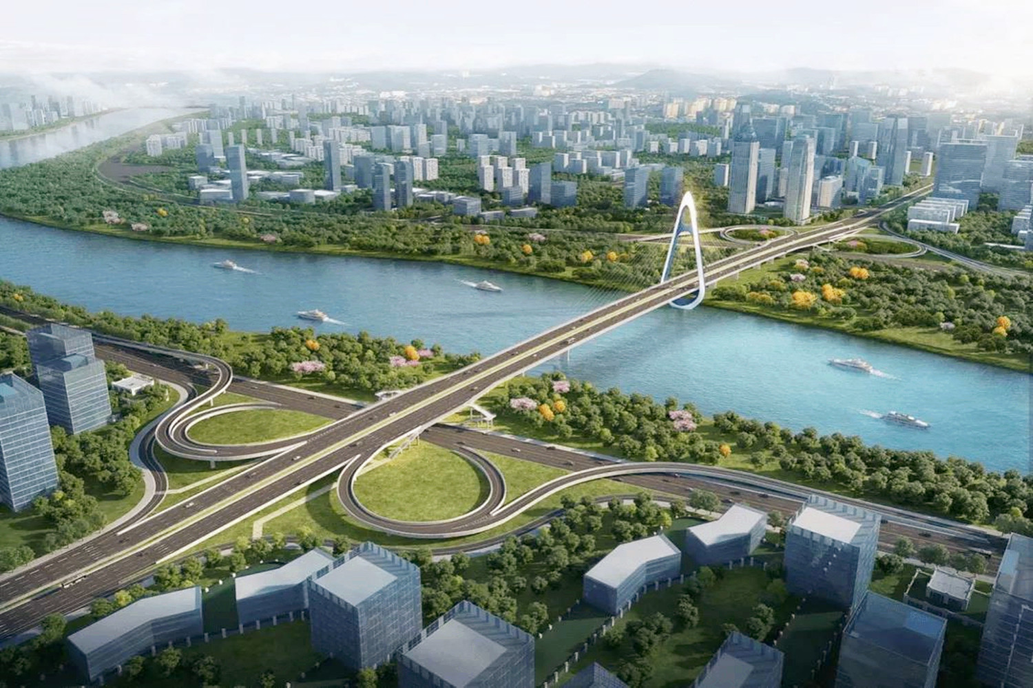 惠州在建一座跨江大桥,总投资约7.7亿元,双向六车道规模