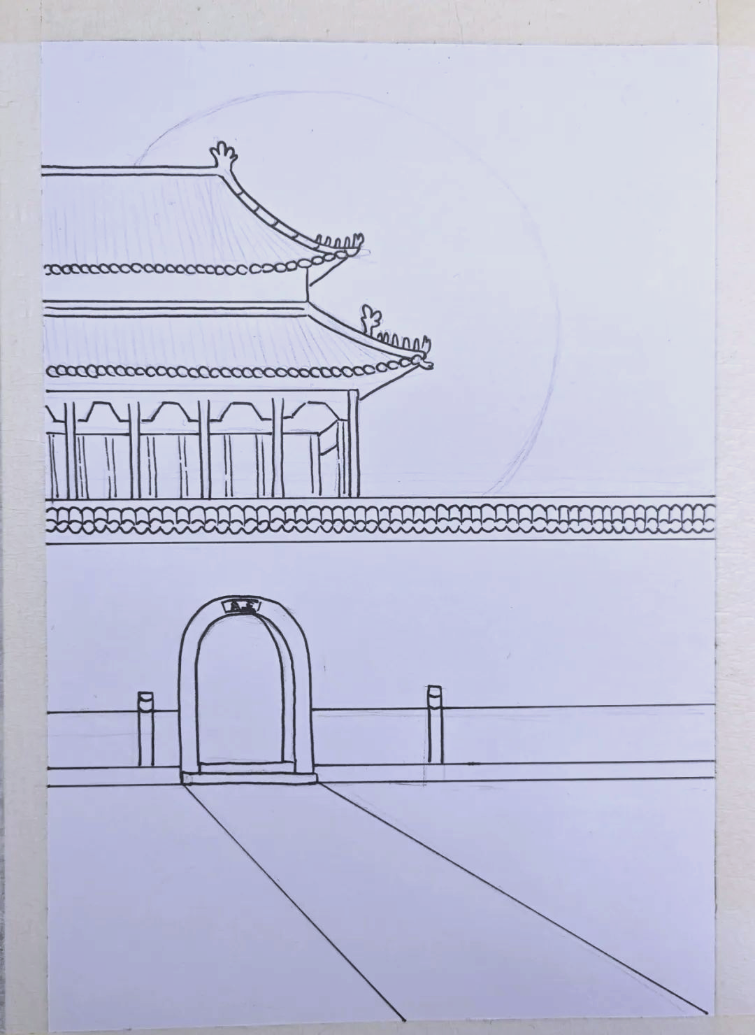 故宫主题的马克笔简笔画教程