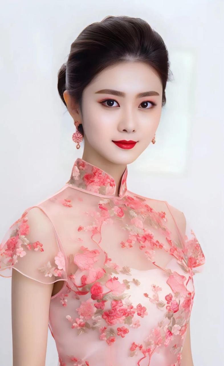 粉色旗袍美女