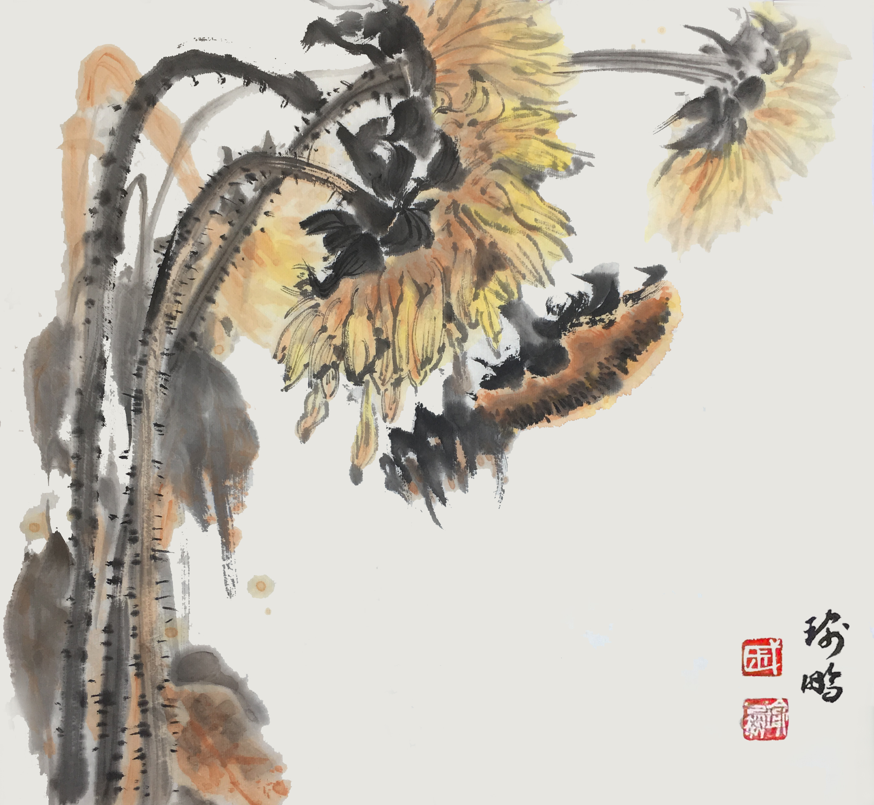 戚瑜鹏国画作品欣赏——写意花卉