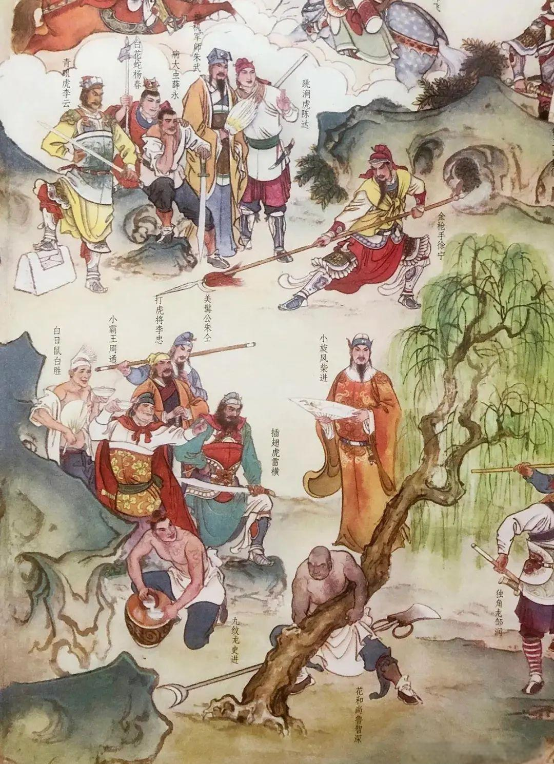 梁山泊英雄图:108将全貌的岭南国画珍品