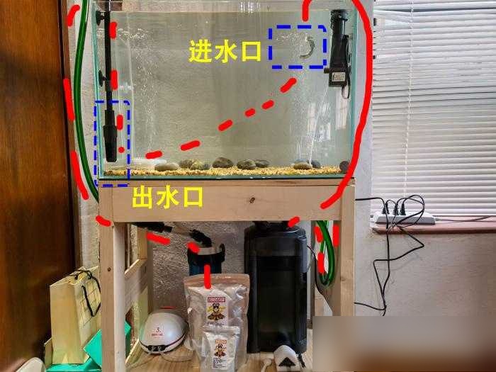 鱼缸侧滤进水口在下面出水口在上面怎么摆放过滤棉和其他过滤材料