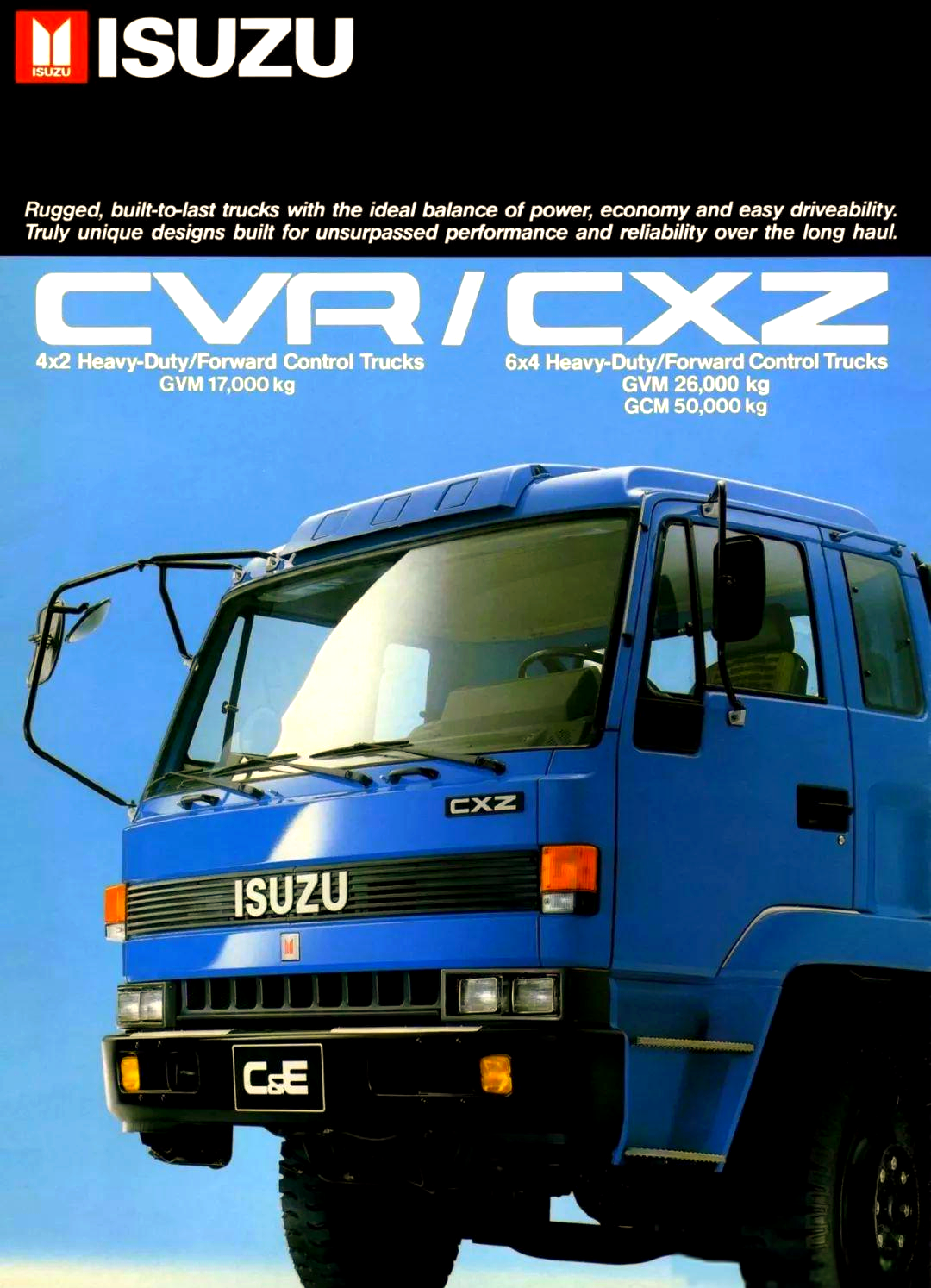 而同系列的cvr与后双桥载货车cxz更是经典至极,堪称五十铃重卡的标志