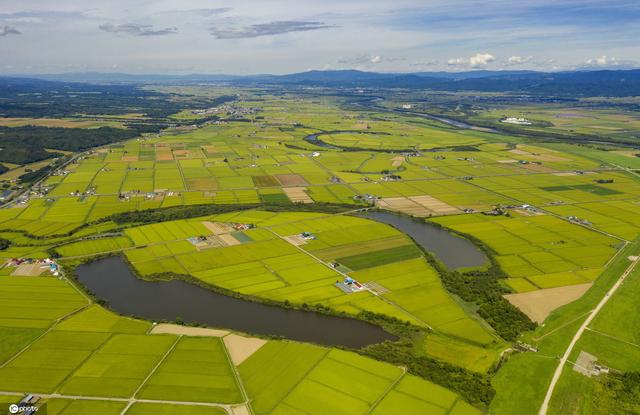 航拍日本石狩平原 一望无际美如油画