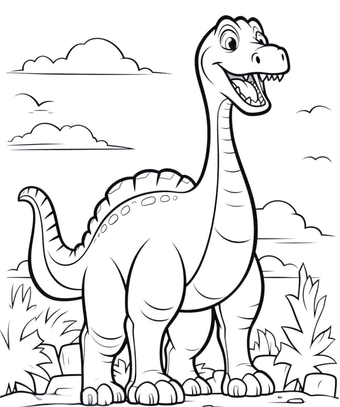 起初,可以从恐龙的头部着手,随后逐步描绘出身体,四肢以及尾巴的形状