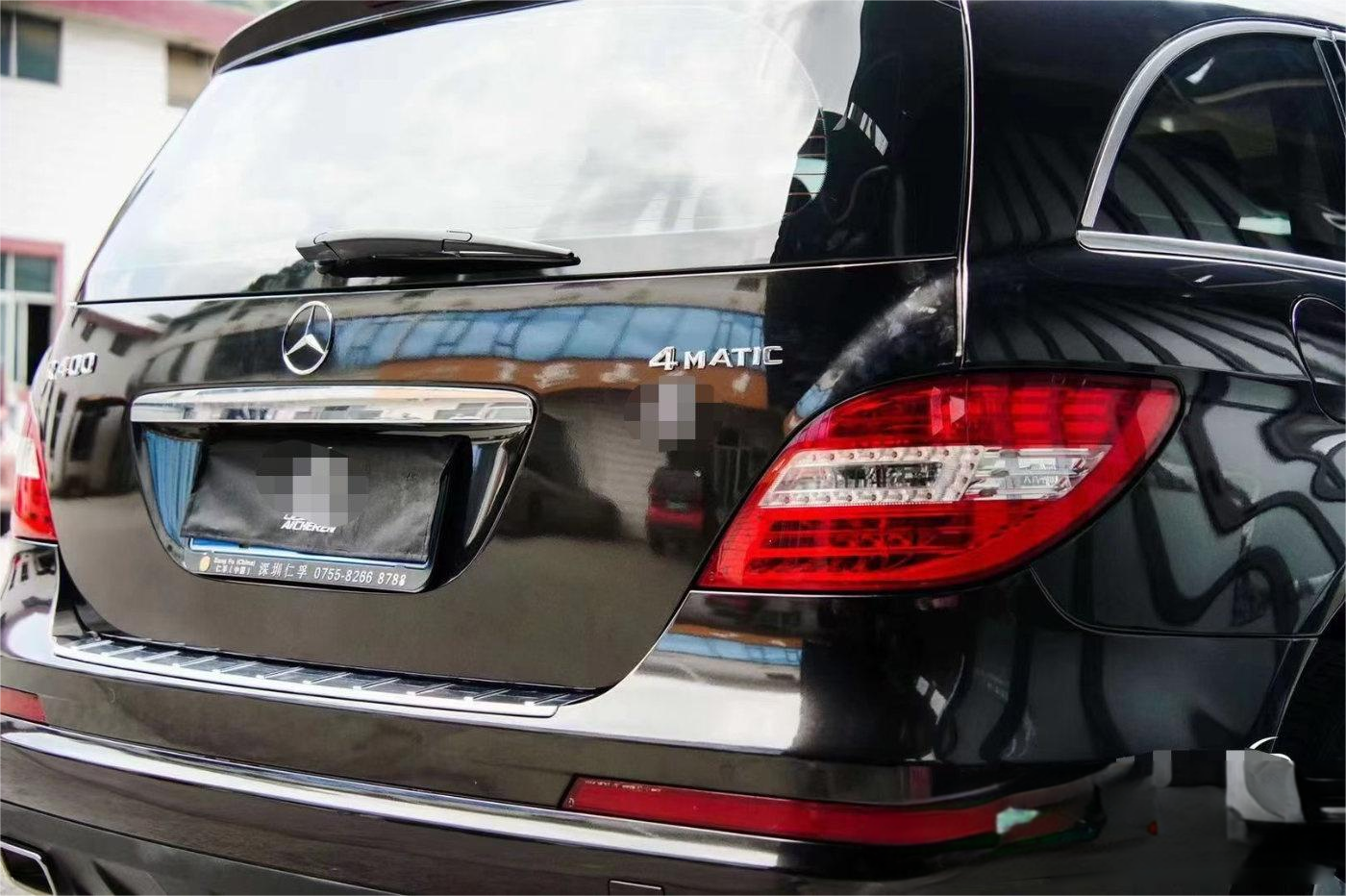 膜呗改色案例:奔驰r400全车换色金属黑 低调的奢华