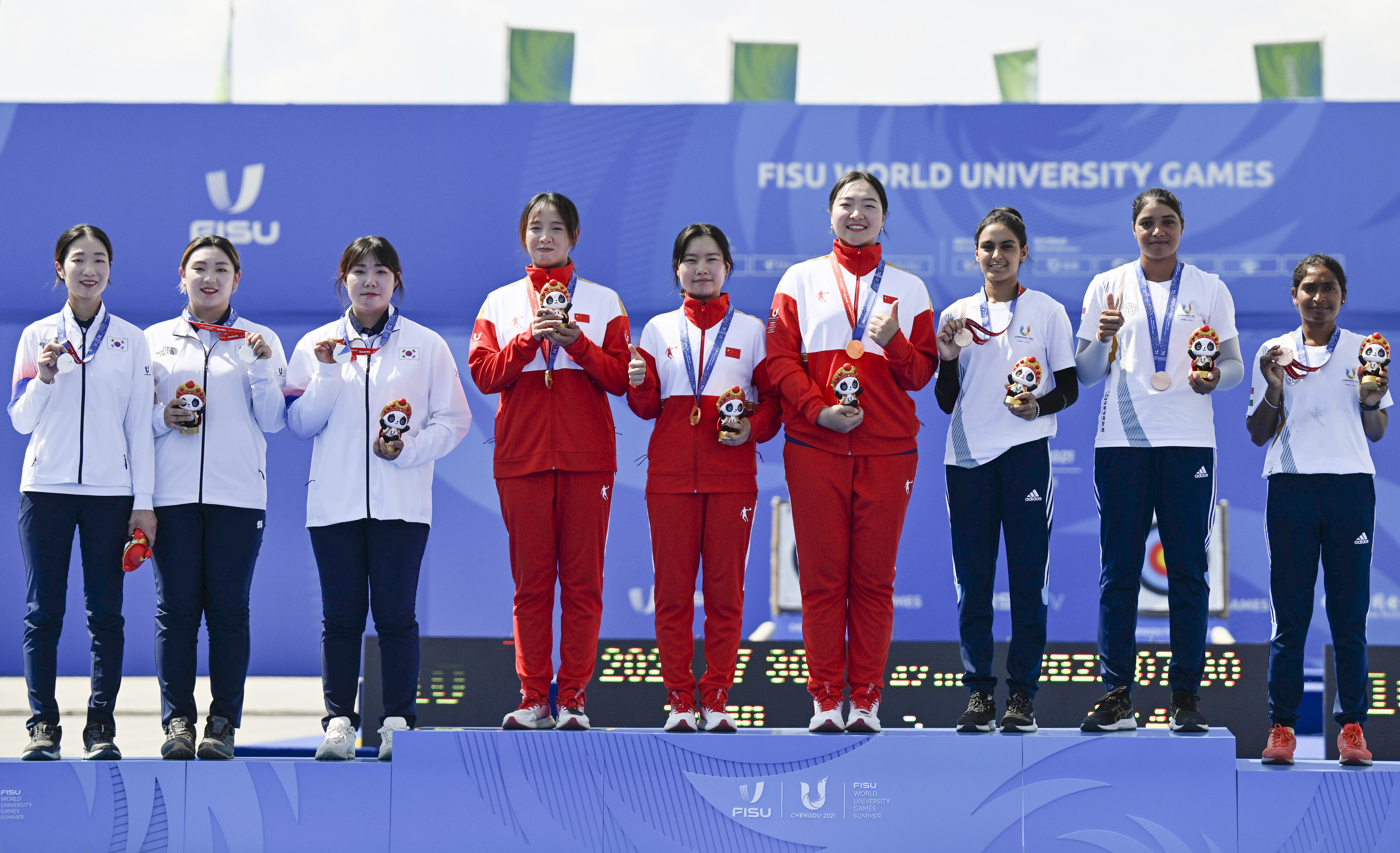 射箭——女子反曲弓团体决赛:中国队夺冠