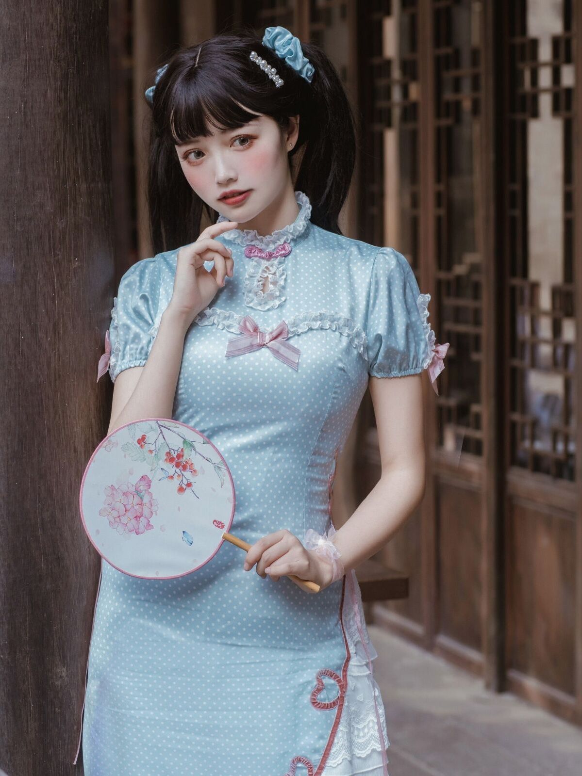 "上紧下松"的旗袍风洛丽塔,可爱又端庄,lo娘穿上太养眼