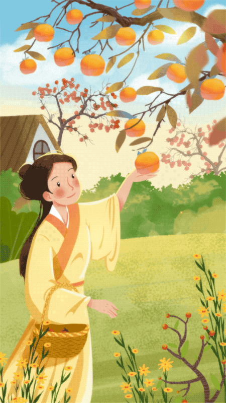 动图插画|桂蕊伴秋色 秋浓画丰收