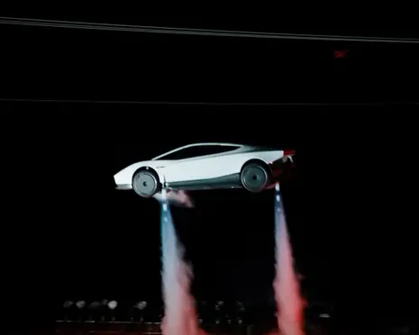 The Tesla Roadster 2 was revealed at SpaceXs testing facility in McGregor, Texas.  Photograph: Tesla/AFP/Getty Images