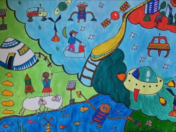 【科幻画连载】甘南州首届少年儿童科学幻想绘画比赛优秀作品展