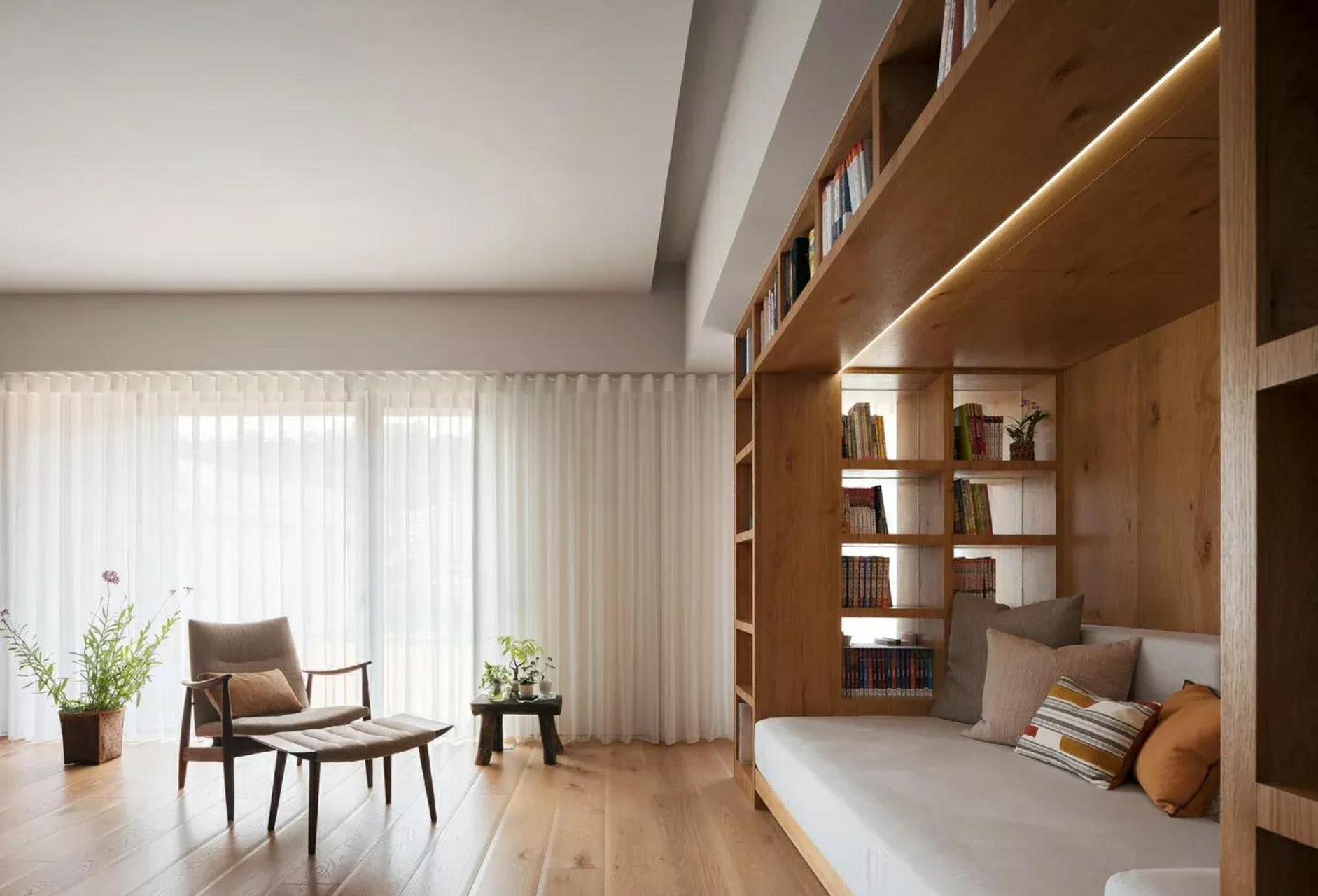 客厅卡座沙发 书柜一体!